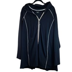 Catherine's Hoodie Zipper Jacket, Black, Women's 4X / 30-32W